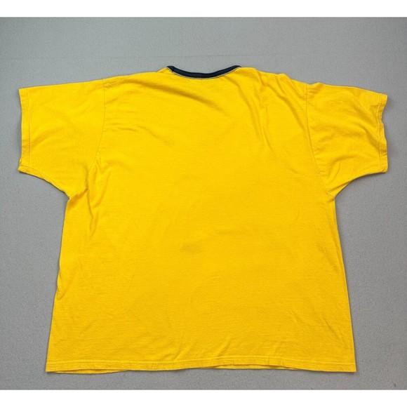 Vintage Polo Jeans Co Shirt Adult 2XL Yellow Blue Ringer Embroidered Logo 90s - Picture 9 of 11